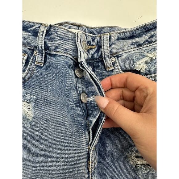 Pacsun Womens Jeans Size 23 Mom Jean Distressed Denim Multiple Button Up - Picture 3 of 13